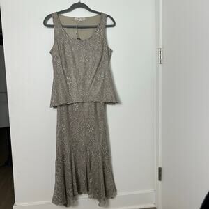 Vintage Spencer Alexis Metallic Skirt Set Size S